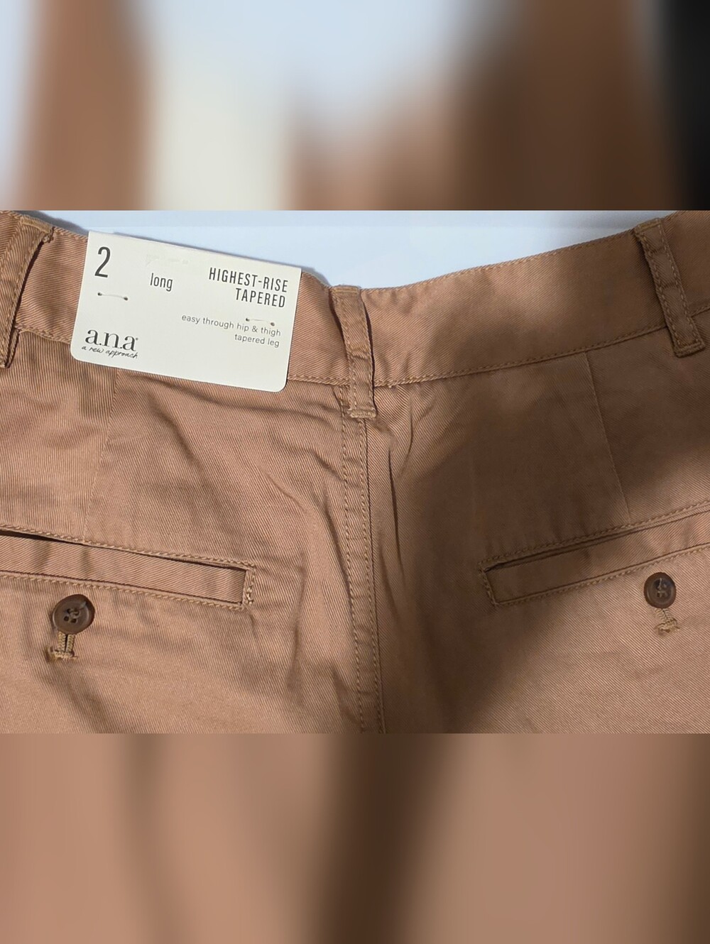 a.n.a Highest-Rise Tapered Trousers in Warm Brown